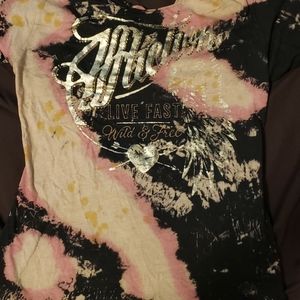 Affliction cut back shirt